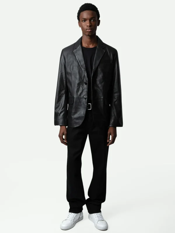Zadig&Voltaire Valfried Leather Blazer Black Sale