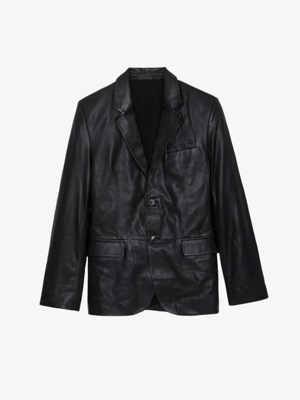 Zadig&Voltaire Valfried Leather Blazer Black Sale