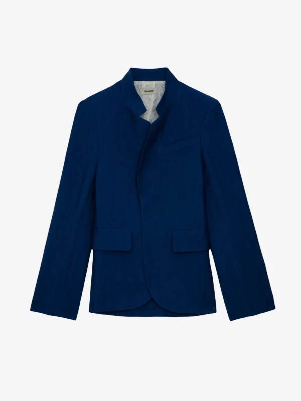 Zadig&Voltaire Very Linen Blazer Deep sea Flash Sale