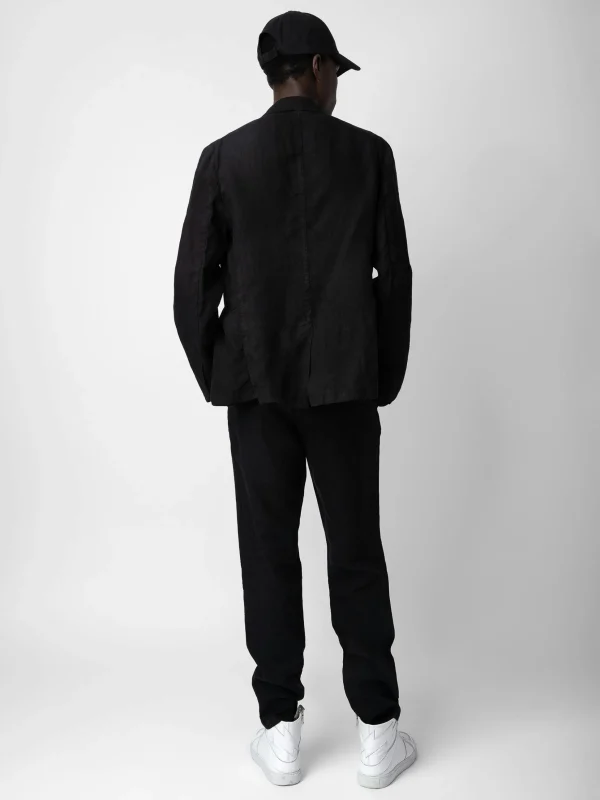 Zadig&Voltaire Viks Linen Blazer Black Clearance