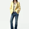 Zadig&Voltaire Visko Crinkled Leather Blazer Shea Discount