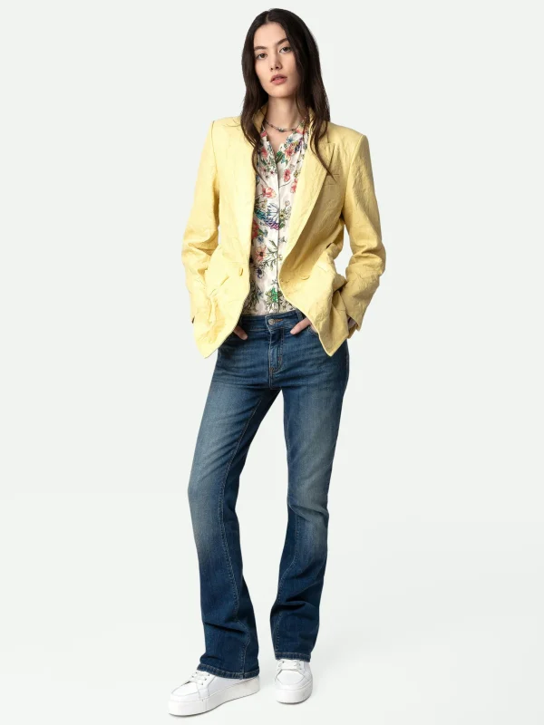 Zadig&Voltaire Visko Crinkled Leather Blazer Shea Discount
