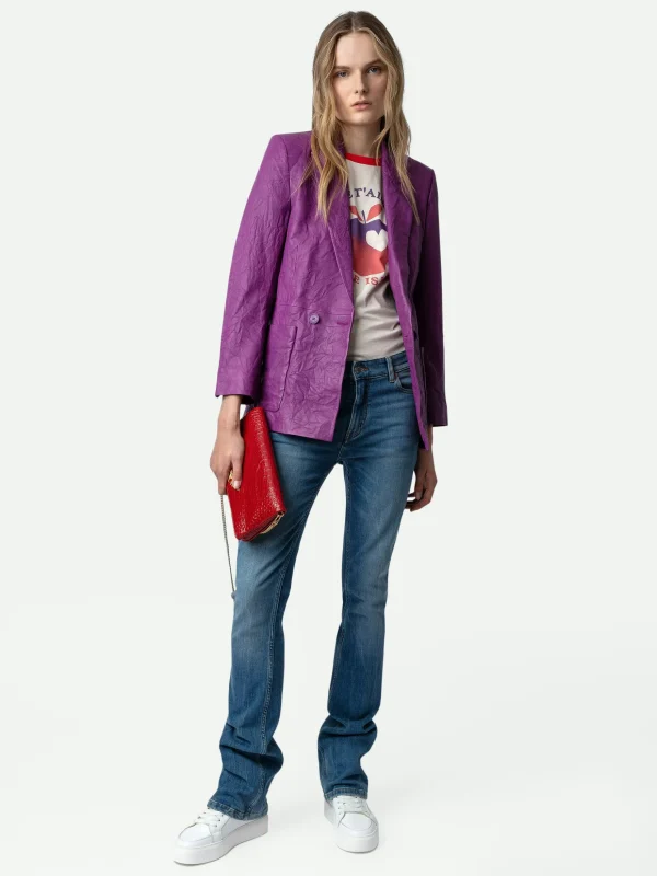 Zadig&Voltaire Visko Crinkled Leather Blazer Goa Hot