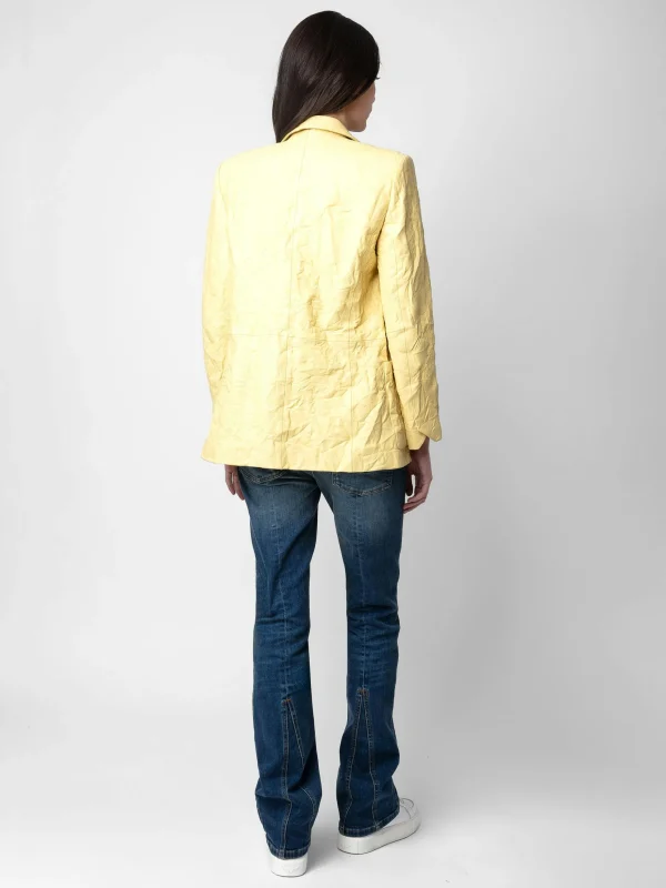 Zadig&Voltaire Visko Crinkled Leather Blazer Shea Discount