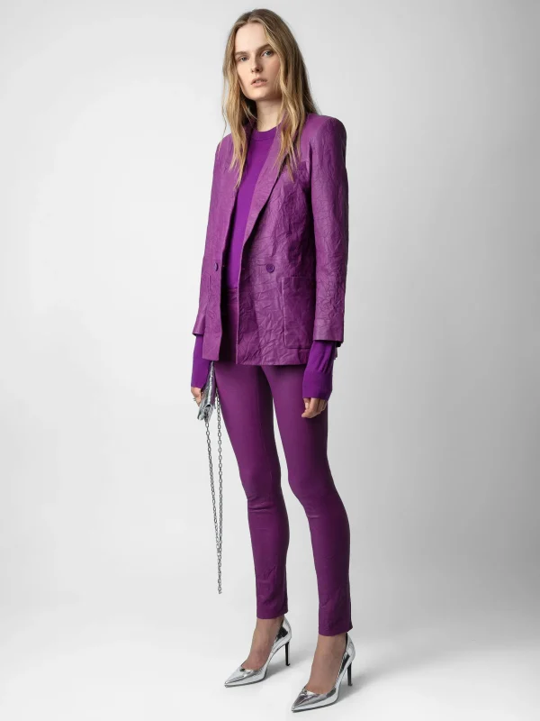 Zadig&Voltaire Visko Crinkled Leather Blazer Goa Hot