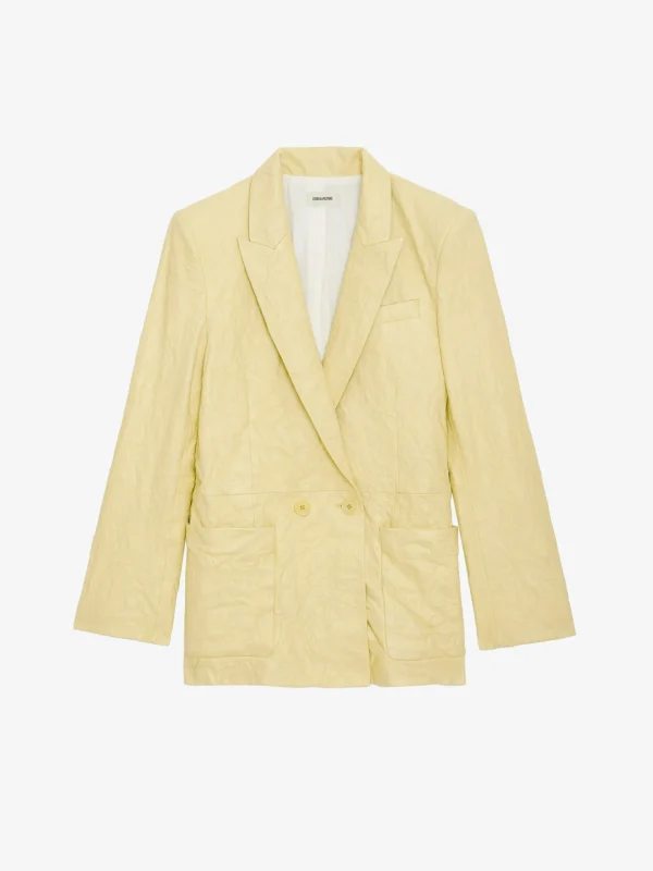 Zadig&Voltaire Visko Crinkled Leather Blazer Shea Discount