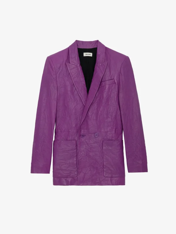 Zadig&Voltaire Visko Crinkled Leather Blazer Goa Hot
