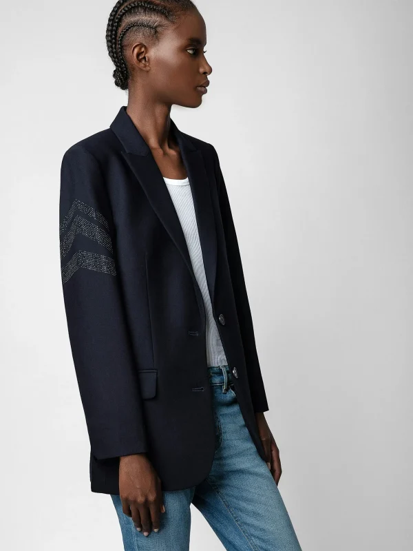 Zadig&Voltaire Viva Arrow Strass Blazer Ink New