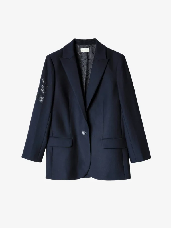 Zadig&Voltaire Viva Arrow Strass Blazer Ink New