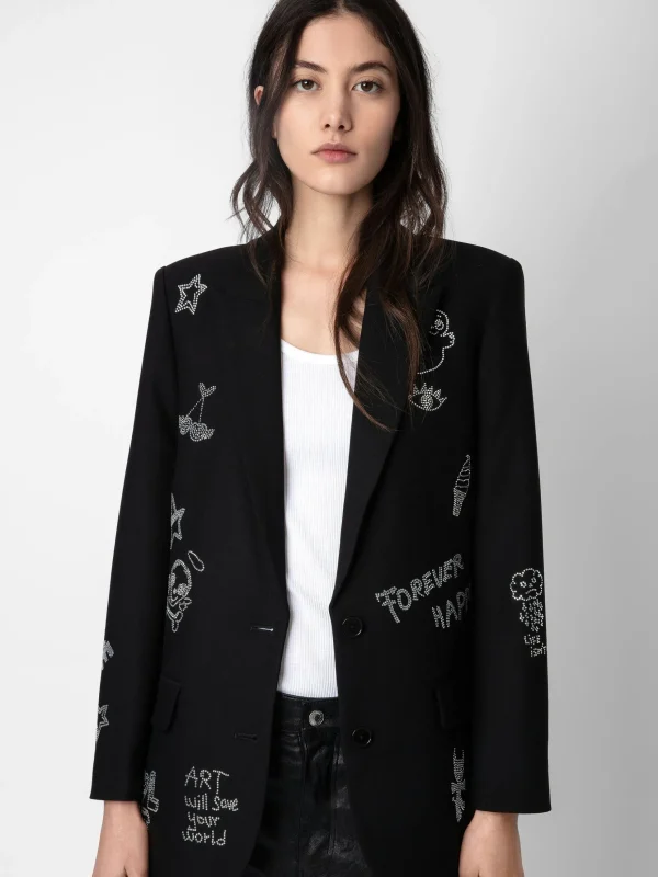 Zadig&Voltaire Viva Diamanté Blazer Black Sale