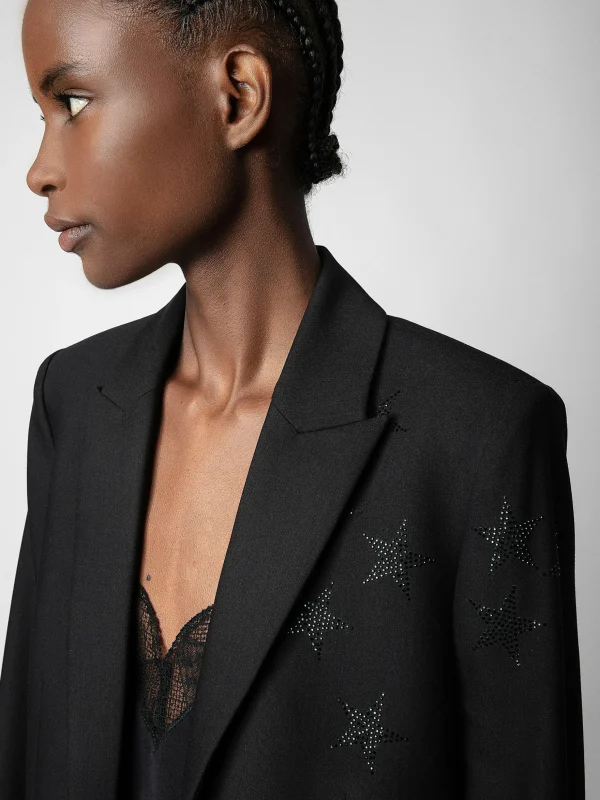Zadig&Voltaire Viva Strass Star Blazer Black New