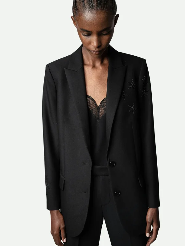 Zadig&Voltaire Viva Strass Star Blazer Black New