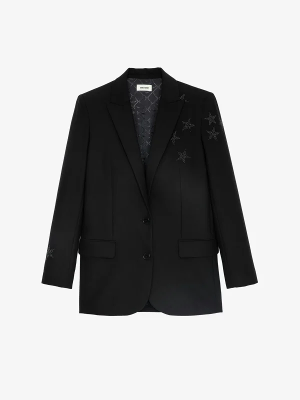 Zadig&Voltaire Viva Strass Star Blazer Black New
