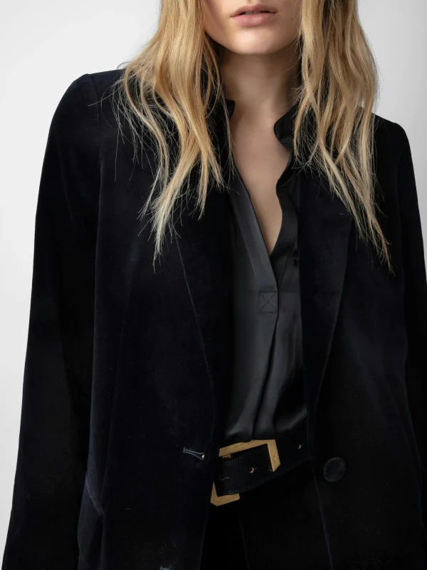 Zadig&Voltaire Viva Velvet Blazer Encre Sale