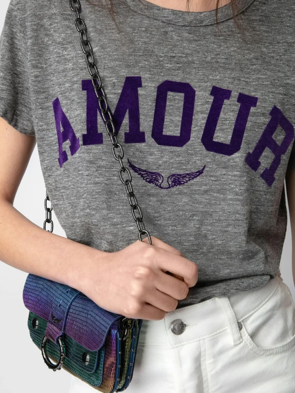 Zadig&Voltaire Walk Amour T-shirt Gris chine Flash Sale