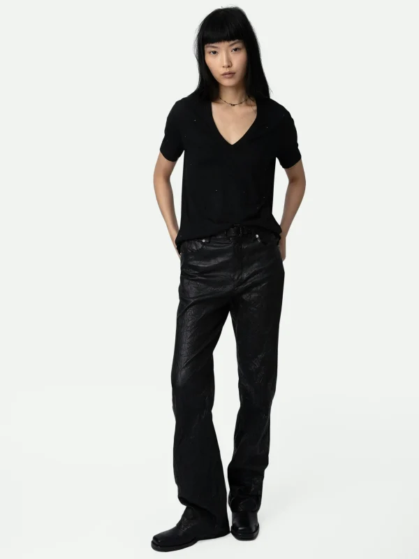 Zadig&Voltaire Wassa Diamanté T-shirt Black Clearance