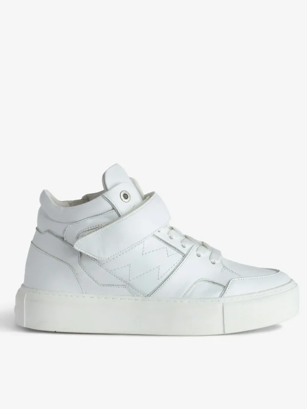 Zadig&Voltaire ZV1747 Flash Chunky Mid-Top Sneakers White Hot