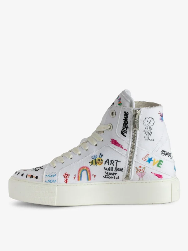 Zadig&Voltaire ZV1747 High Flash Chunky High-Top Sneakers White Fashion