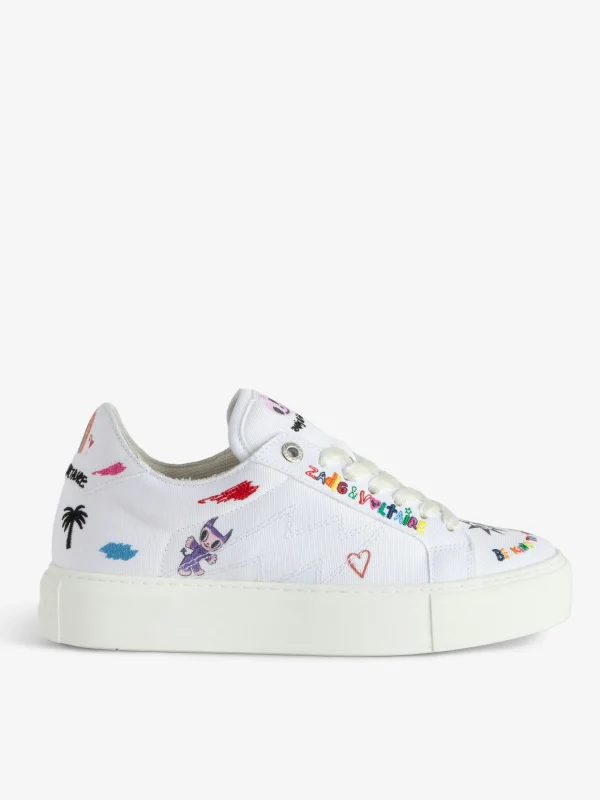 Zadig&Voltaire ZV1747 La Flash Chunky Low-Top Sneakers White Hot