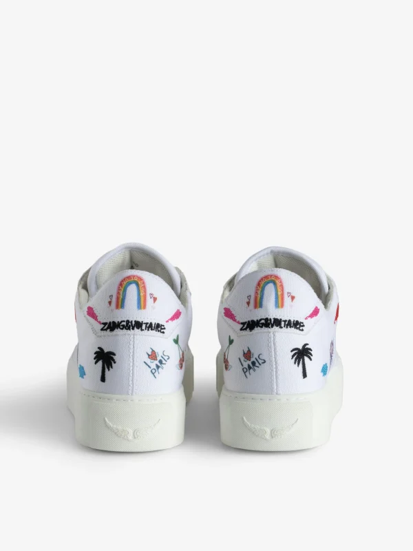 Zadig&Voltaire ZV1747 La Flash Chunky Low-Top Sneakers White Hot