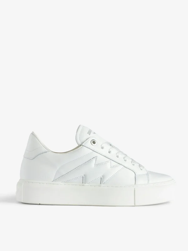 Zadig&Voltaire ZV1747 La Flash Low-Top Platform Sneakers White Outlet