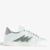 Zadig&Voltaire ZV1747 La Flash Low-Top Sneakers Silver New