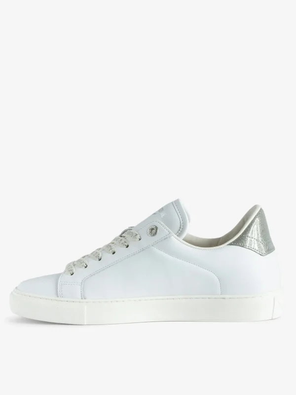 Zadig&Voltaire ZV1747 La Flash Low-Top Sneakers Silver New