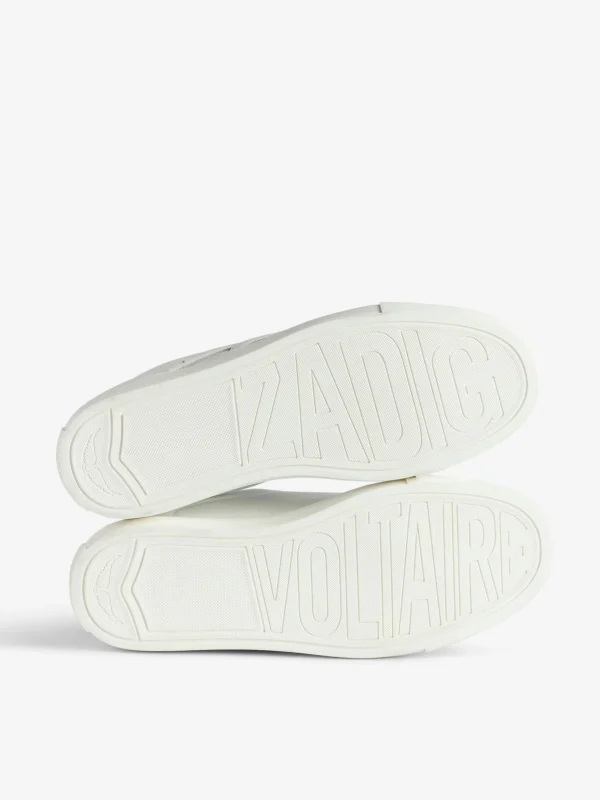 Zadig&Voltaire ZV1747 La Flash Low-Top Sneakers Silver New