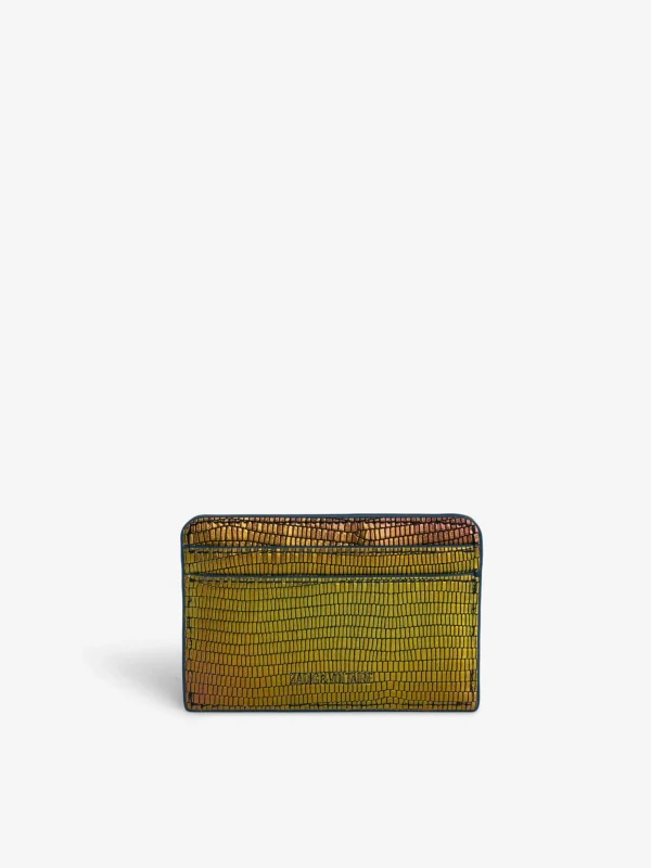 Zadig&Voltaire ZV Pass Embossed Metallic Card Holder Rainbow Outlet